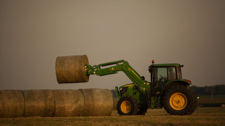 Tractor & Hay Bales